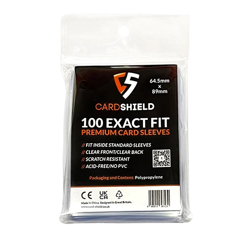 card sleeves uk x100 Exact Fit Premium Card Sleeves 64.5x89mm – Card Shield