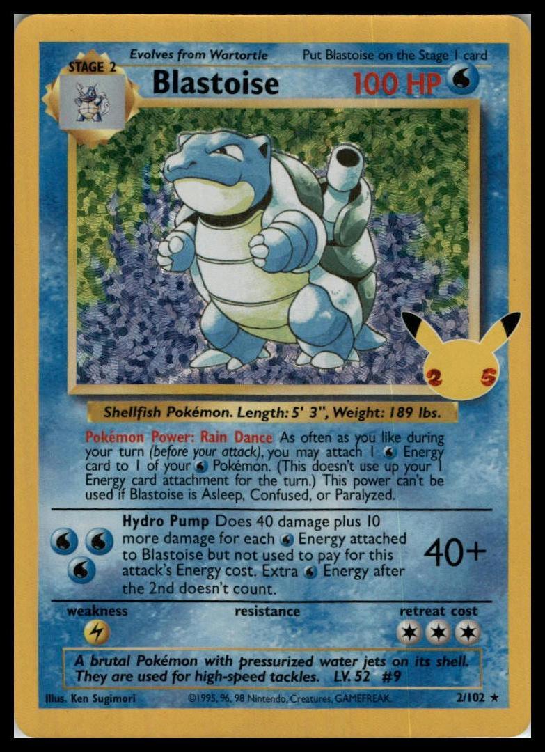 Blastoise 2/102 Celebrations: Classic Collection Pokémon 000100