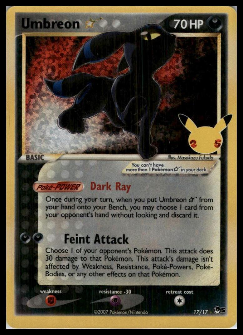 Umbreon Star 17/17 Celebrations: Classic Collection Pokémon 000101