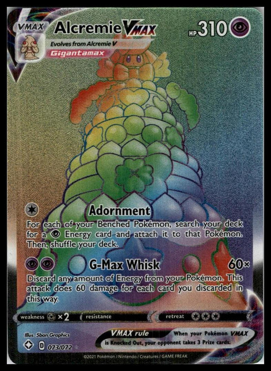Alcremie VMax Ultra Rare 73/72 Shining Fates Pokémon 000102
