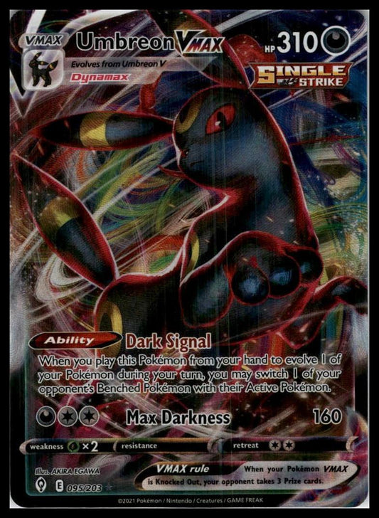 Umbreon VMAX Ultra Rare 095/203 SWSH07: Evolving Skies Pokémon 000103