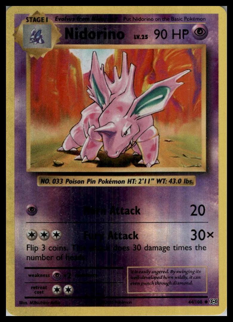 Nidorino Uncommon 44/108 XY - Evolutions Reverse Holo Pokémon 000158