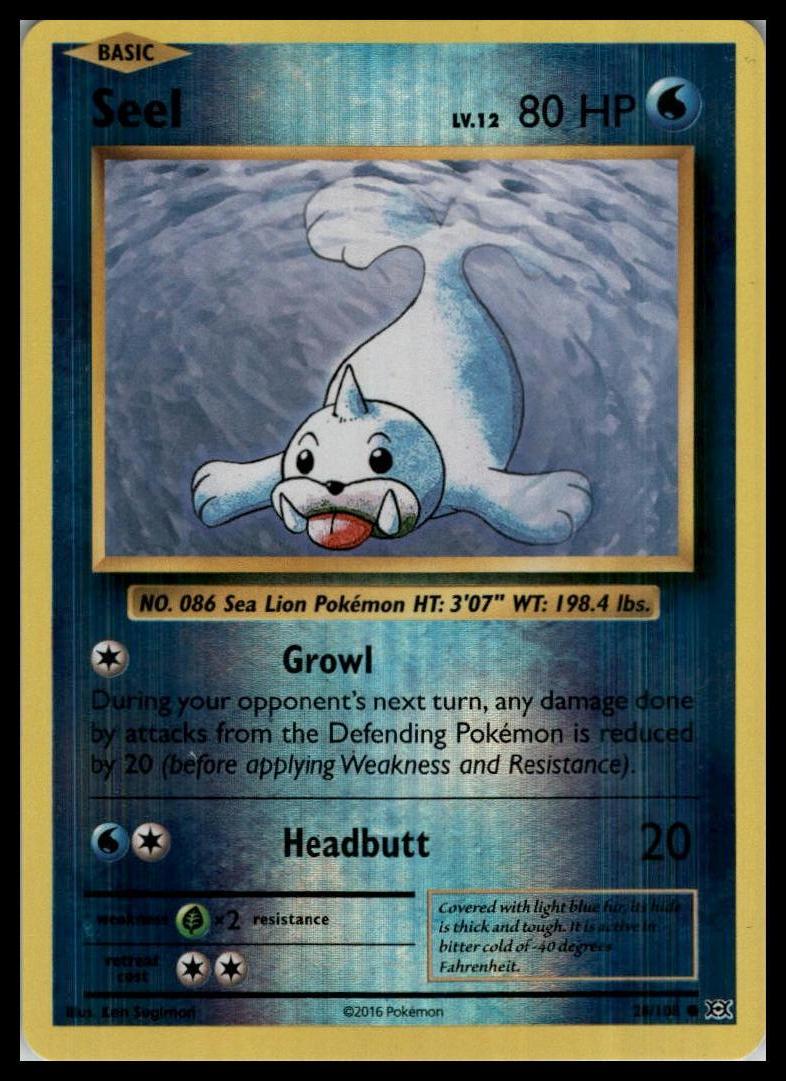 Seel Common 28/108 XY - Evolutions Reverse Holo Pokémon 000165