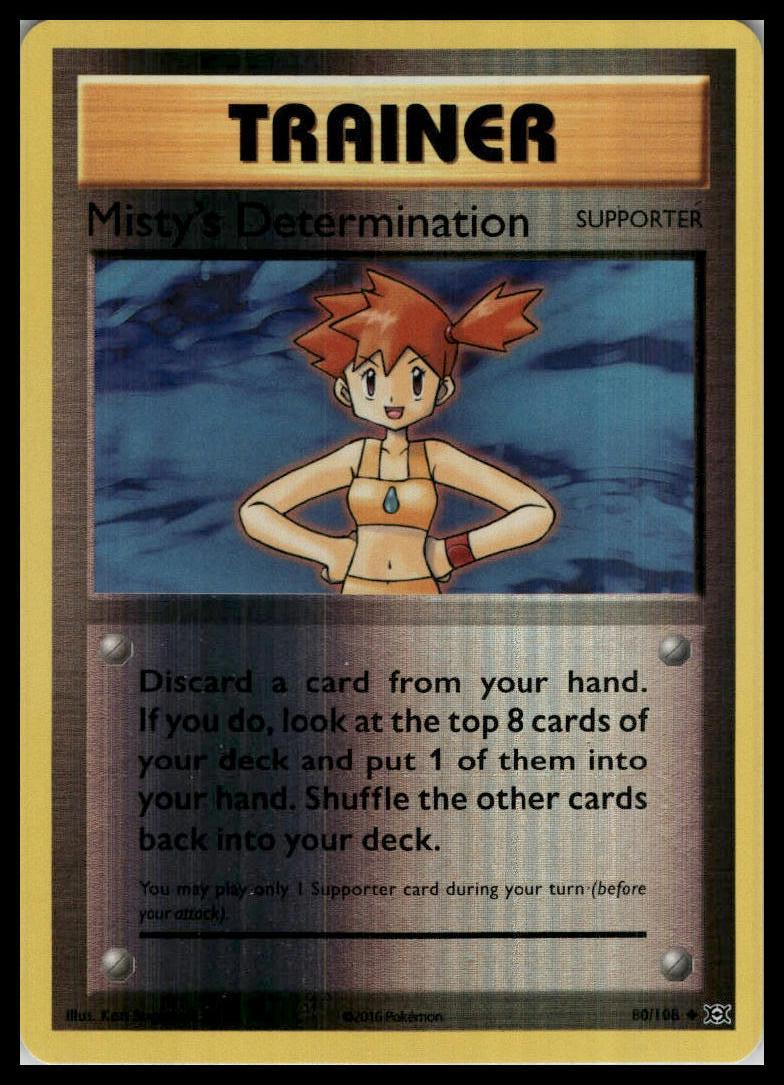 Misty's Determination Uncommon 80/108 XY - Evolutions Reverse Holo Pokemon 000167