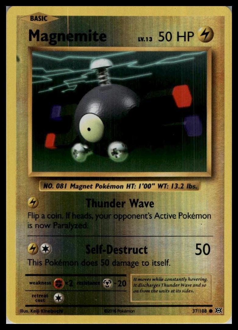 Magnemite Common 37/108 XY - Evolutions Reverse Holo Pokemon 000168