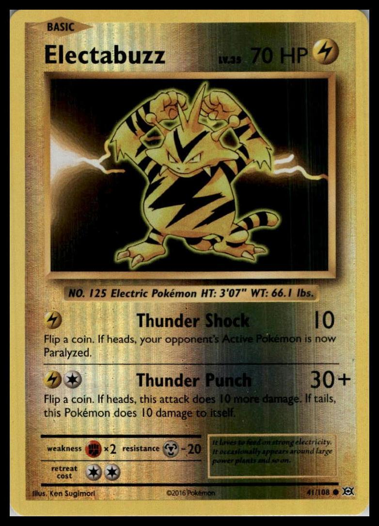 Electabuzz Common 41/108 XY - Evolutions Reverse Holo Pokemon 000169