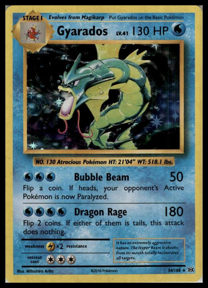 Gyarados Holo Rare 34/108 XY - Evolutions Pokémon 000173