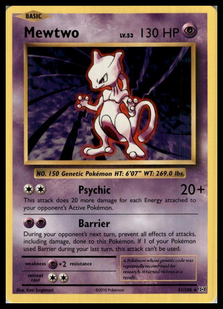 Mewtwo Rare 51/108 XY - Evolutions Pokémon 000177