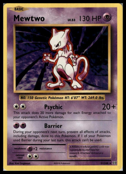 Mewtwo Rare 51/108 XY - Evolutions Pokémon 000177