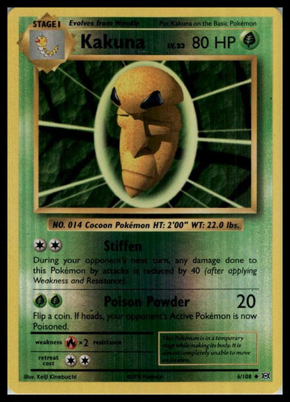 Kakuna Uncommon 6/108 XY - Evolutions Reverse Holo Pokémon 000178