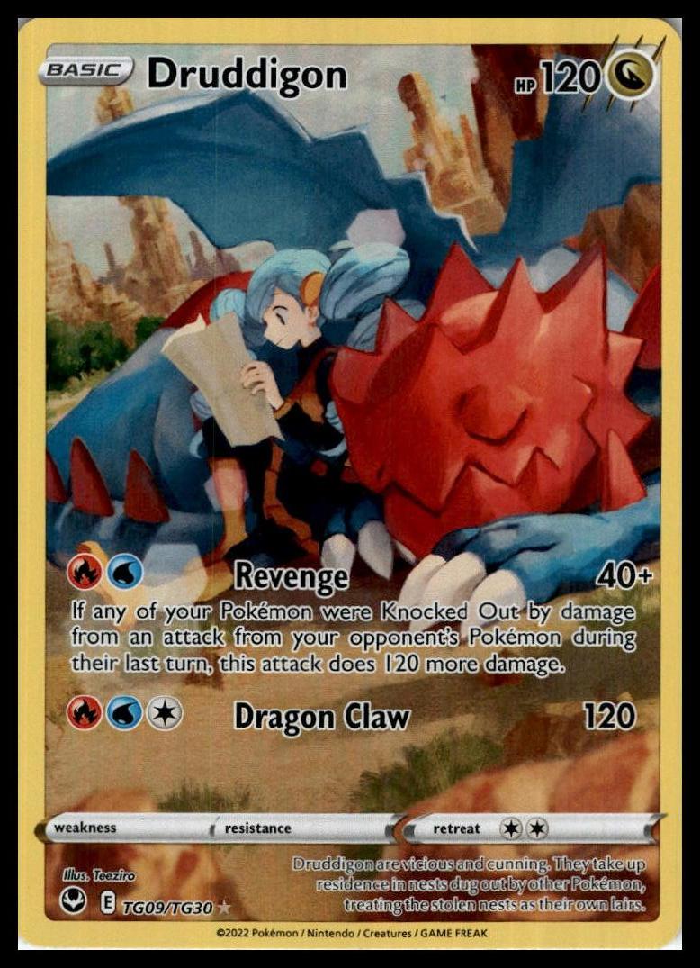 Druddigon Ultra Rare TG09/TG30 SWSH12: Silver Tempest Trainer Gallery Pokemon 000208