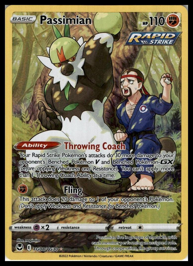 Passimian Ultra Rare TG08/TG30 SWSH12: Silver Tempest Trainer Gallery Pokemon 000209