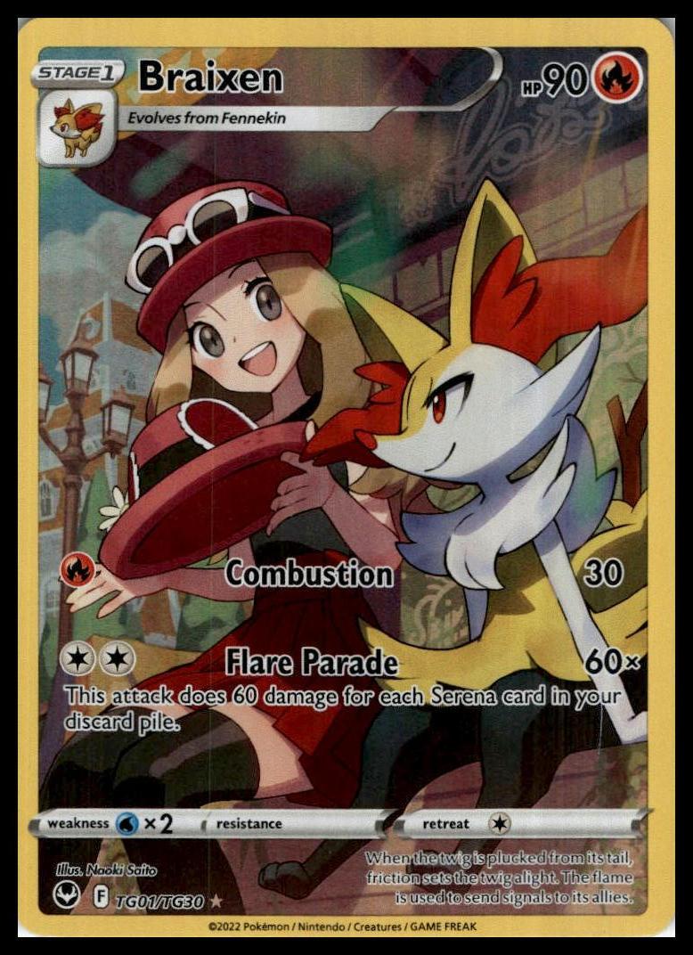 Braixen Ultra Rare TG01/TG30 SWSH12: Silver Tempest Trainer Gallery Pokemon 000212