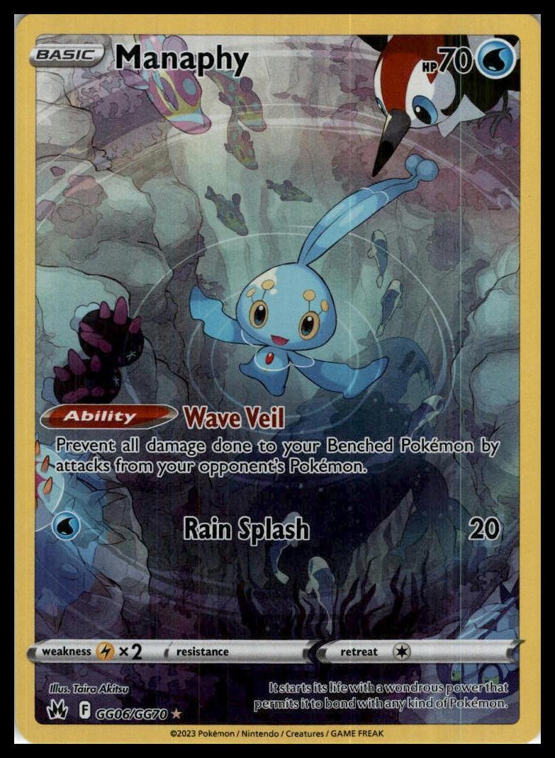 Manaphy Ultra Rare GG06/GG70 Crown Zenith: Galarian Gallery Pokemon 000221
