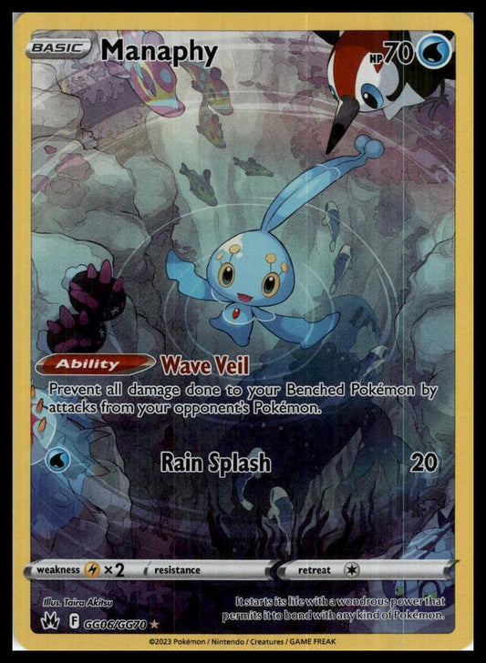 Manaphy Ultra Rare GG06/GG70 Crown Zenith: Galarian Gallery Pokemon 000221