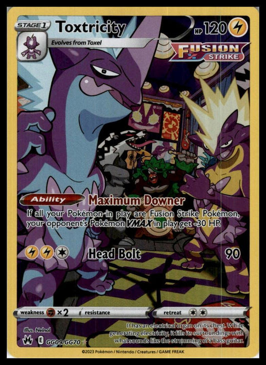 Toxtricity Ultra Rare GG09/GG70 Crown Zenith: Galarian Gallery Pokemon 000223