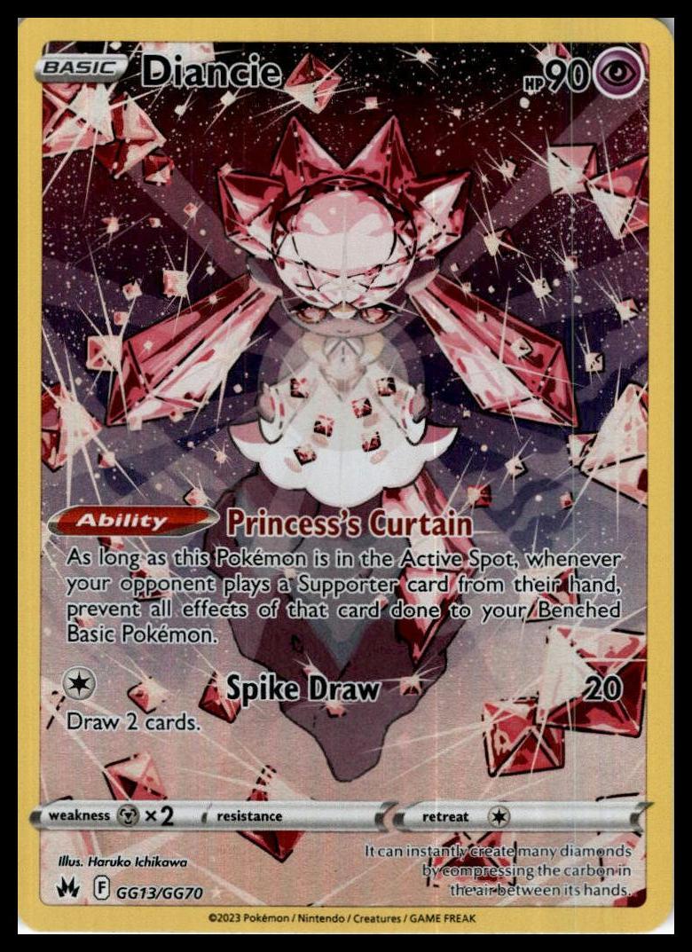 Diancie Ultra Rare GG13/GG70 Crown Zenith: Galarian Gallery Pokemon 000226
