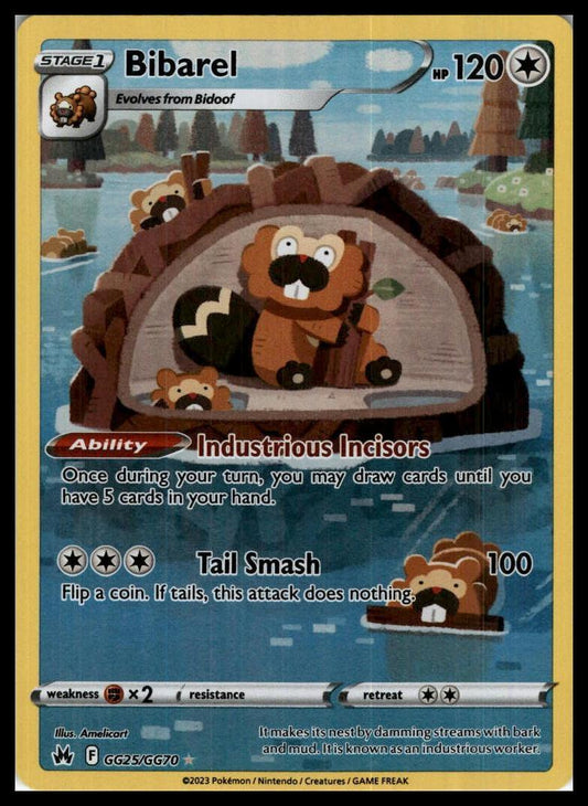 Bibarel Ultra Rare GG25/GG70 Crown Zenith: Galarian Gallery Pokemon 000231