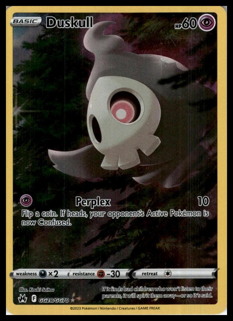 Duskull Ultra Rare GG28/GG70 Crown Zenith: Galarian Gallery Pokemon 000233