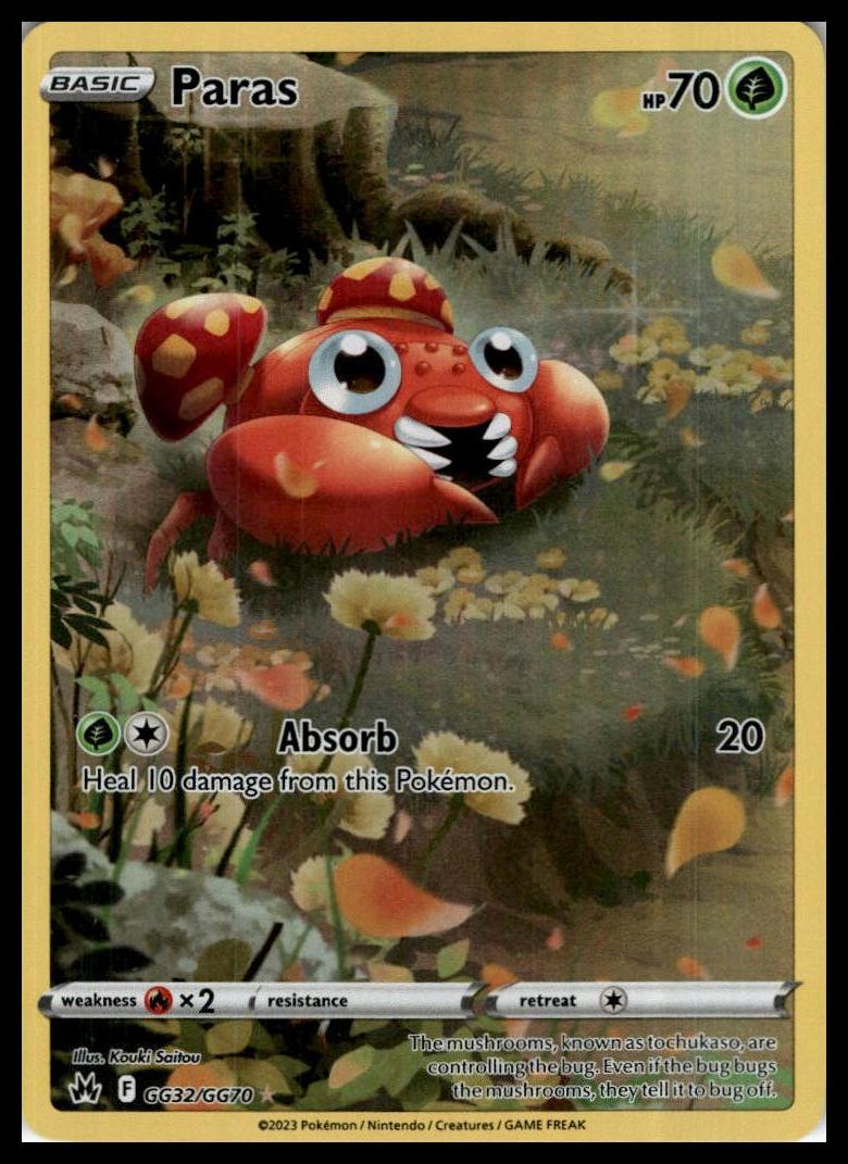 Paras Ultra Rare GG32/GG70 Crown Zenith: Galarian Gallery Pokemon 000236
