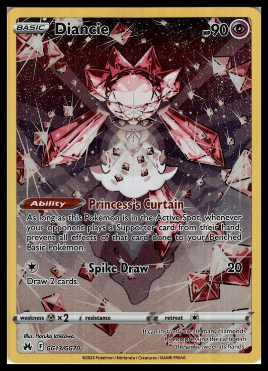 Diancie Ultra Rare GG13/GG70 Crown Zenith: Galarian Gallery Pokemon 000240