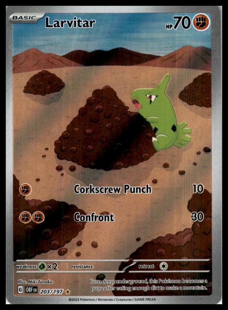 Larvitar 203/197 SV03: Obsidian Flames Pokemon 000244