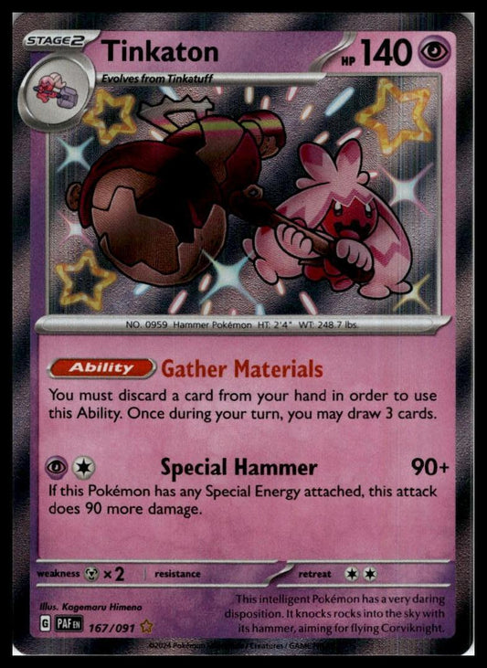 Tinkaton 167/091 SV: Paldean Fates Pokemon 000262