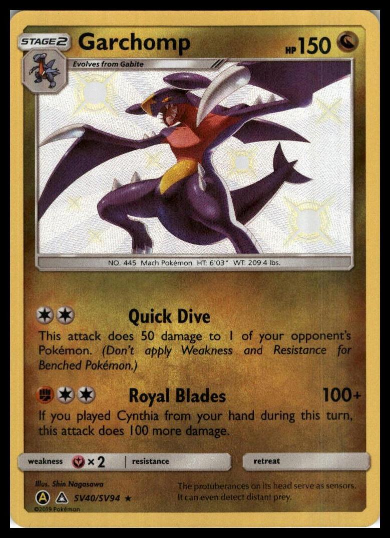 Garchomp Shiny Holo Rare SV40/SV94 Hidden Fates: Shiny Vault Pokémon 000275