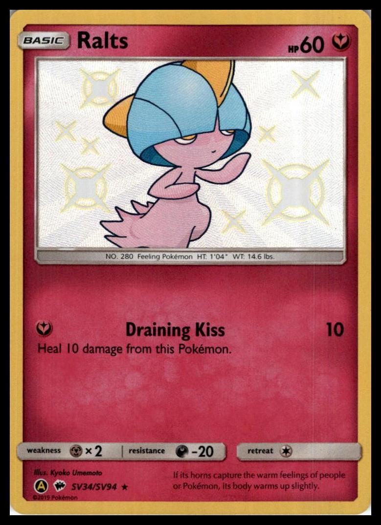 Ralts Shiny Holo Rare SV34/SV94 Hidden Fates: Shiny Vault Pokémon 000277