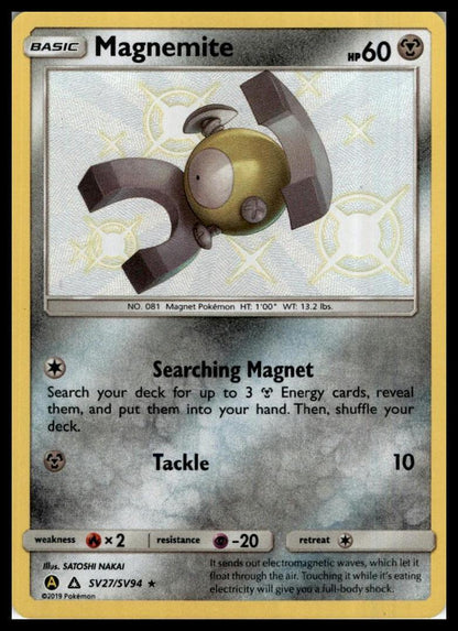 Magnemite Shiny Holo Rare SV27/SV94 Hidden Fates: Shiny Vault Pokémon 000281