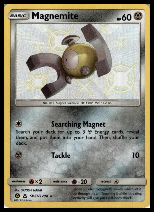 Magnemite Shiny Holo Rare SV27/SV94 Hidden Fates: Shiny Vault Pokémon 000281