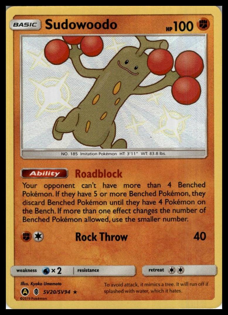Sudowoodo Shiny Holo Rare SV20/SV94 Hidden Fates: Shiny Vault Pokémon 000283