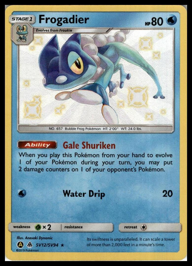 Frogadier Shiny Holo Rare SV12/SV94 Hidden Fates: Shiny Vault Pokémon 000284
