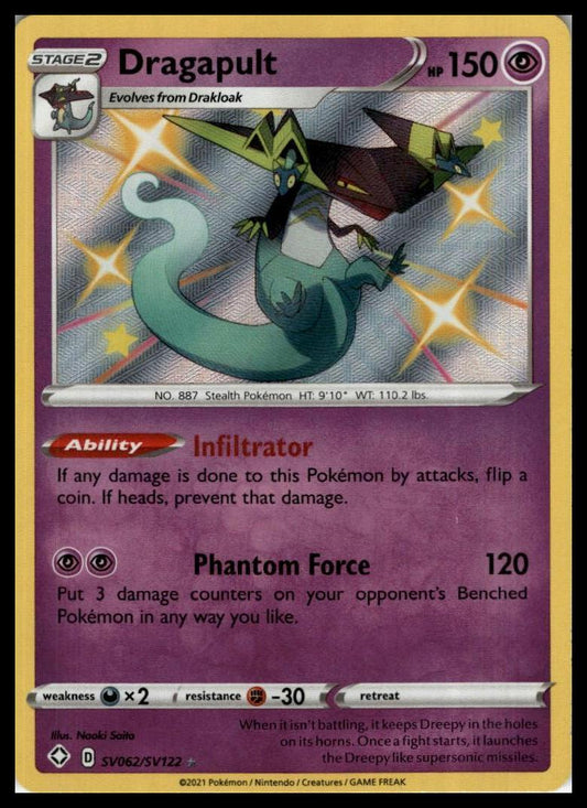 Dragapult Shiny Holo Rare SV062/SV122 Shining Fates: Shiny Vault Pokémon 000293
