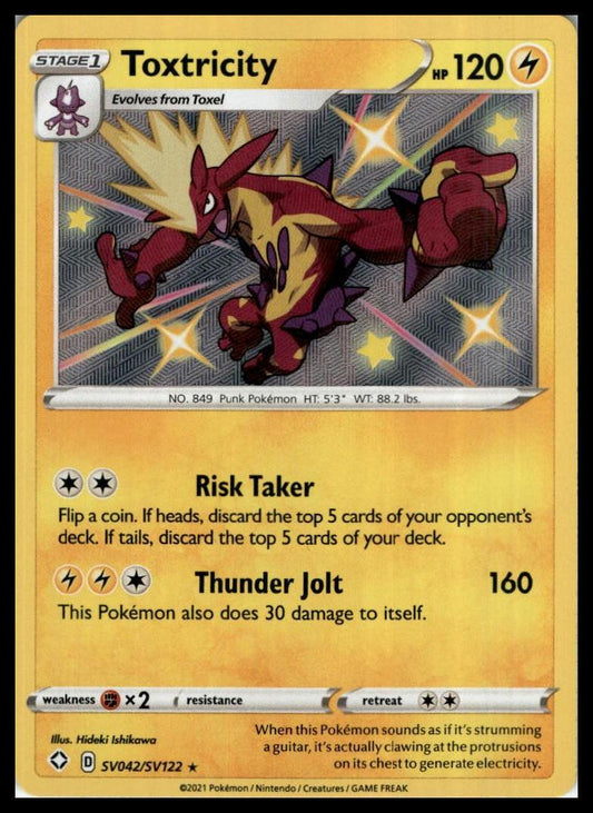 Toxtricity Shiny Holo Rare SV042/SV122 Shining Fates: Shiny Vault Pokemon 000295