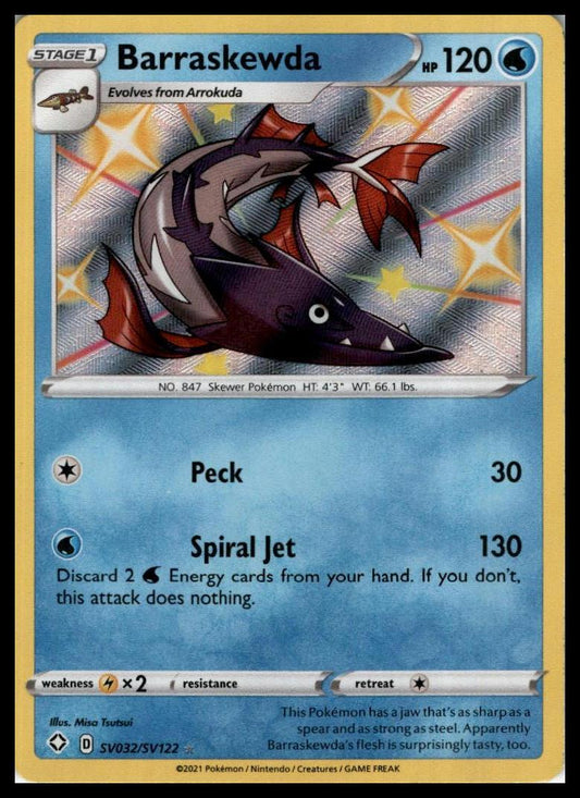 Barraskewda Shiny Holo Rare SV032/SV122 Shining Fates: Shiny Vault Pokémon 000297