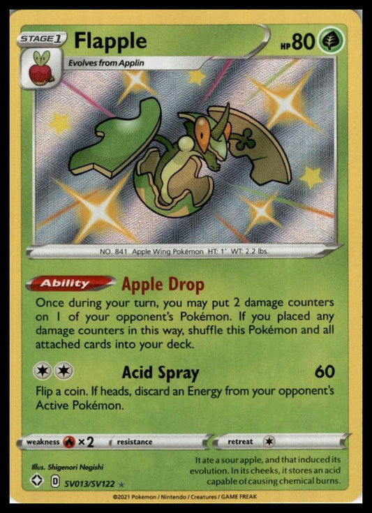 Flapple Shiny Holo Rare SV013/SV122 Shining Fates: Shiny Vault Pokémon 000299