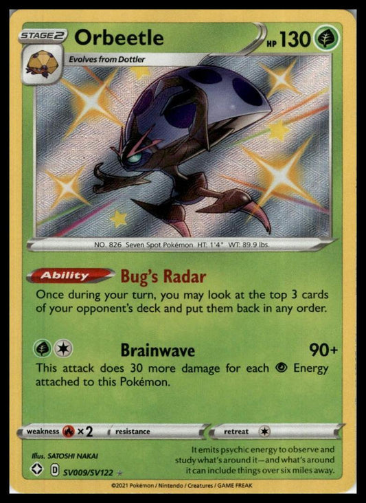 Orbeetle Shiny Holo Rare SV009/SV122 Shining Fates: Shiny Vault Pokémon 000300