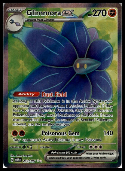 Glimmora ex Ultra Rare 213/197 SV03: Obsidian Flames Pokémon 000301