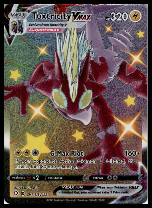 Toxtricity VMAX Shiny Holo Rare SV113/SV122 Shining Fates: Shiny Vault Pokémon 000303