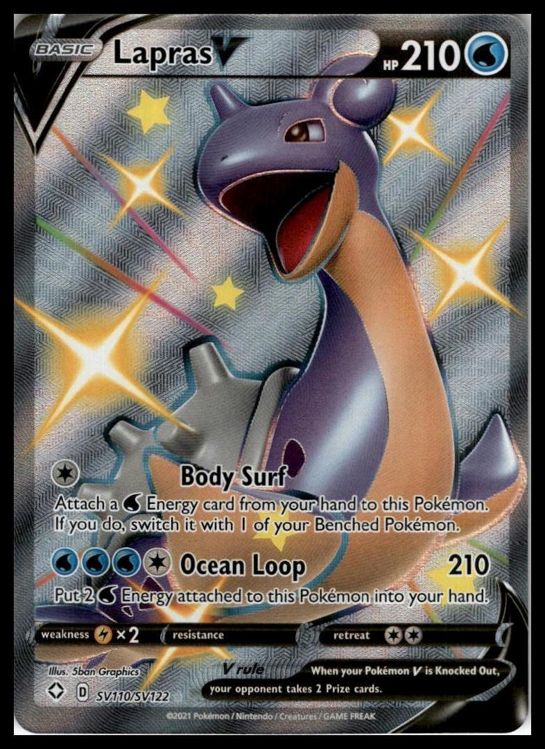 Lapras V Shiny Holo Rare SV110/SV122 Shining Fates: Shiny Vault Pokémon 000306