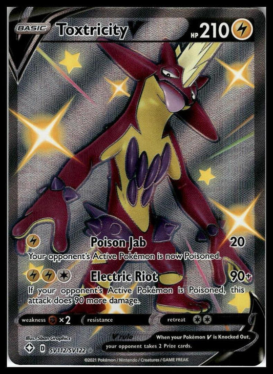 Toxtricity V Shiny Holo Rare SV112/SV122 Shining Fates: Shiny Vault Pokémon 000307