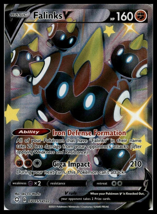 Falinks V Shiny Holo Rare SV115/SV122 Shining Fates: Shiny Vault Pokémon 000309