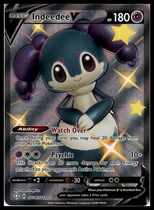 Indeedee V Shiny Holo Rare SV114/SV122 Shining Fates: Shiny Vault Pokémon 000310