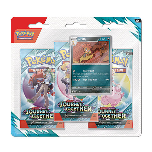 Pokémon TCG:  Journey Together Scrafty 3 Pack Blister *PRE-ORDER