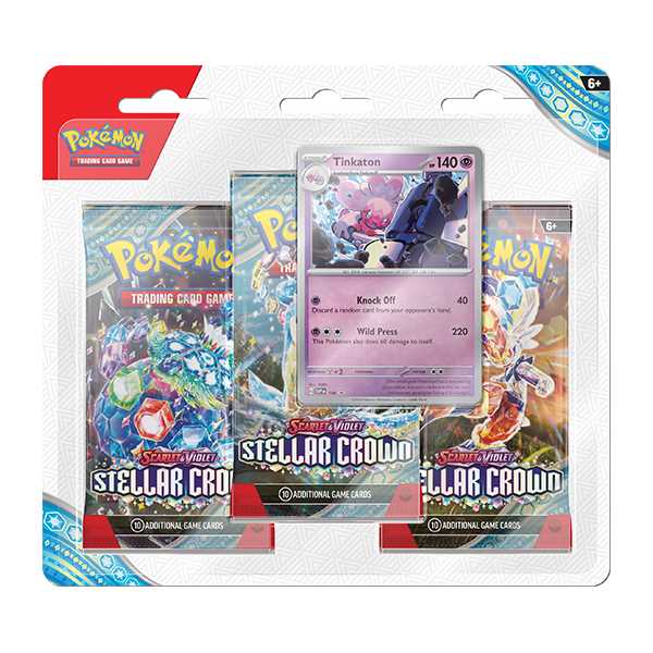 Pokémon Stellar Crown 3 Booster Packs & Tinkaton Promo Card