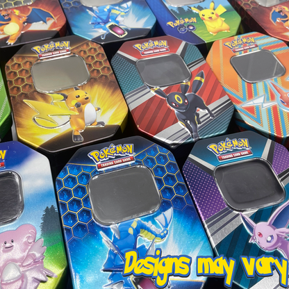 Pokémon Tin Bundle – 100 cartes Pokémon assorties, 1 carte ultra rare et pièce de jeu
