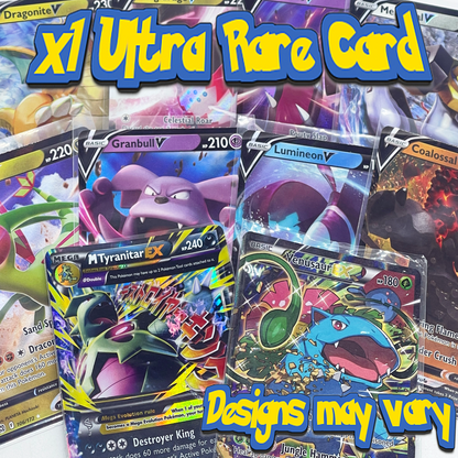 Pokémon Box Bundle – 100 cartes Pokémon assorties, 1 carte ultra rare et pièce de jeu 